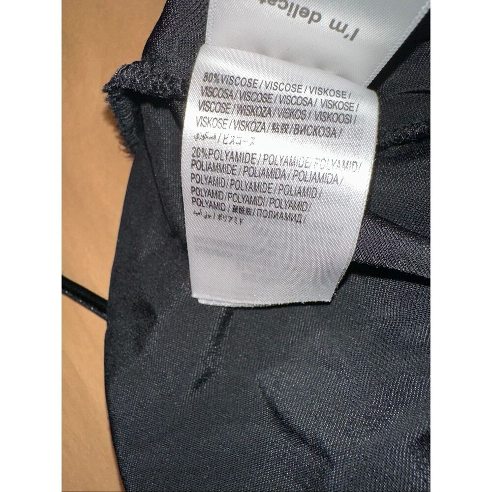 FARM Rio Size L Richelieu Velvet Slip Dress Black Embellished Midi Open Back - Picture 10 of 13